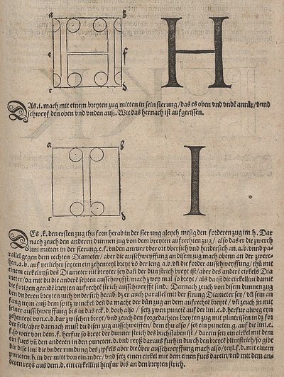 Construction of Letters by Albrecht Dürer